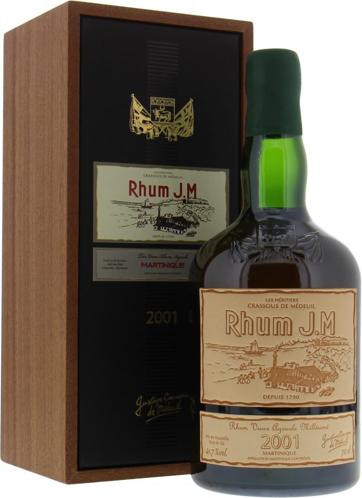Rhum JM - Rhum J.M 15 years Old vintage 2001 41.7% 2001 In Original Wooden Case