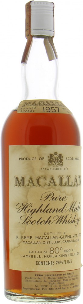 Macallan - 1957 Rinaldi Import 45.85% 1957