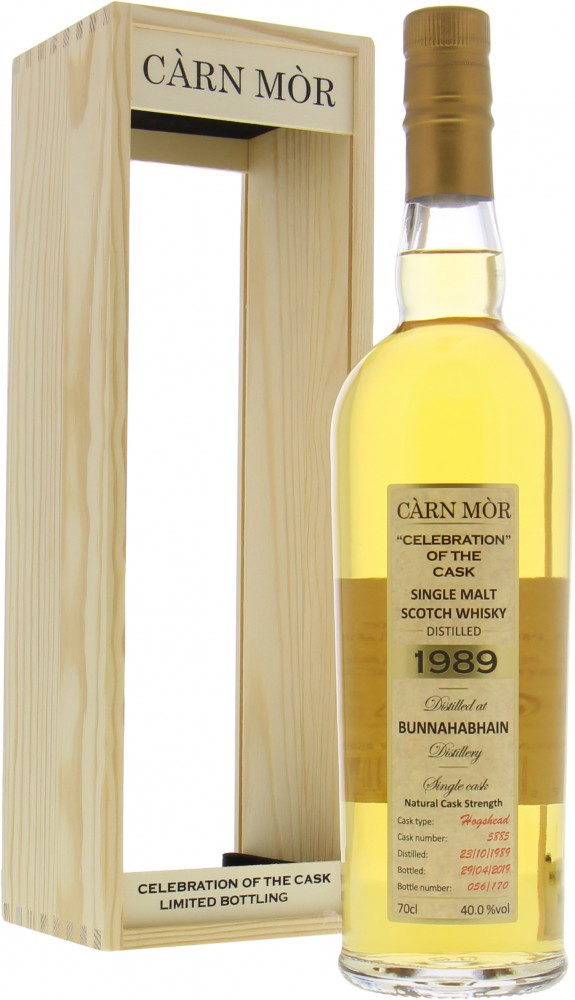 Bunnahabhain - 29 Years Old Càrn Mòr Celebration of the Cask 5885 40% 1989 In Original Wooden Case