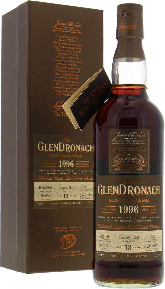 Glendronach - Single Cask Batch 1 Cask 193 59.4% 1996 In Original Box