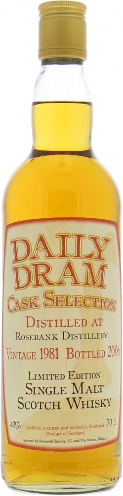Rosebank - 25 Years Old Daily Dram Cask Selection 43% 1981 NO Original Container included