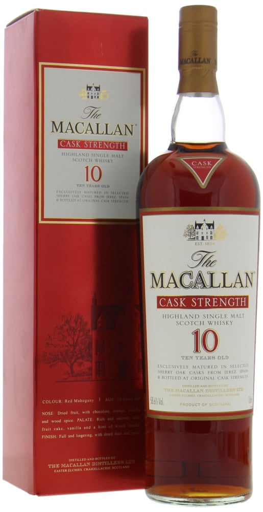 Macallan - 10 Years Old Cask Strength Sherry Oak 58.6% NV In Originil Box