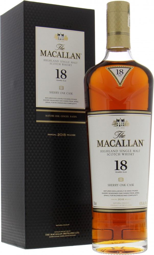 macallan whiskey 18 year old price