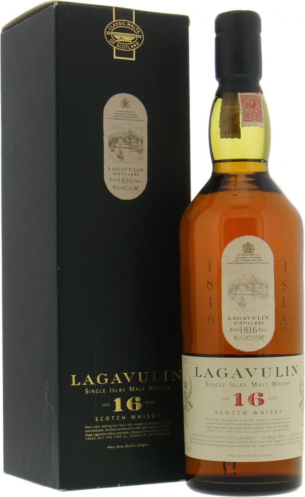 Lagavulin - 16 Years Old Rare White horse distillers 1816 ISLA painted in gold 43%  Perfect