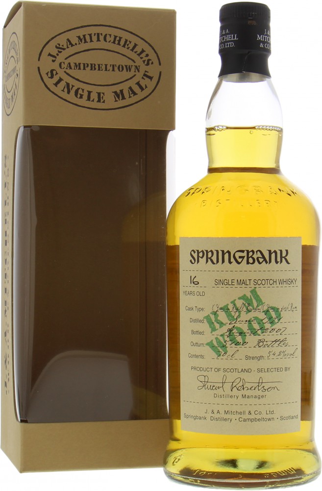 Springbank - 16 Years Old Rum wood Finish 54.2% 1991 In Original Box