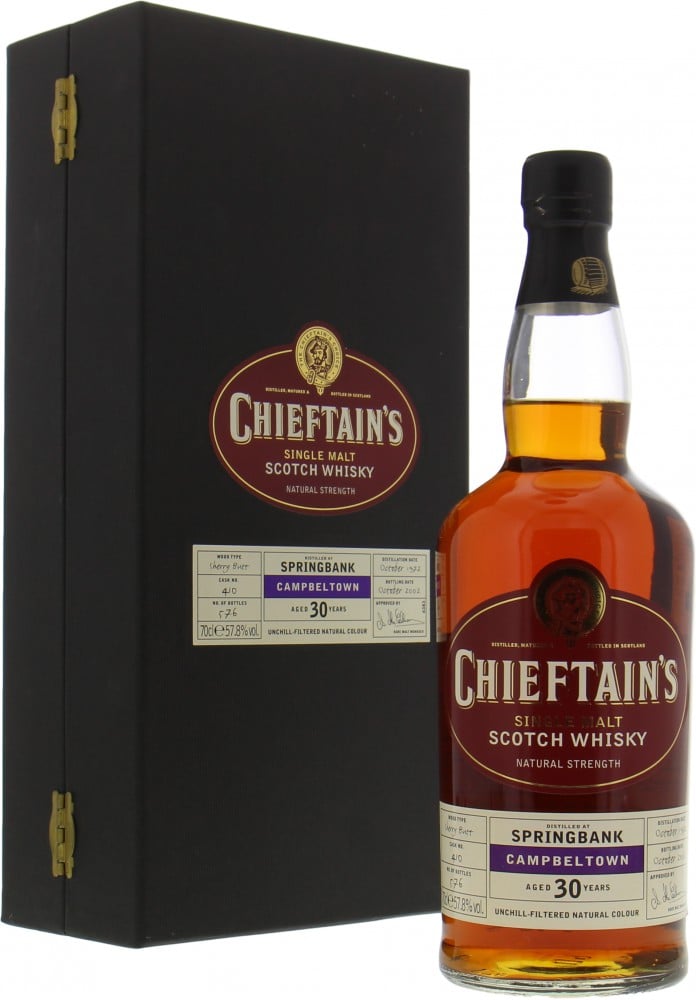 Springbank - 30 Years Old Chieftain's Choice Cask 410 57.8% 1972 In Original Box