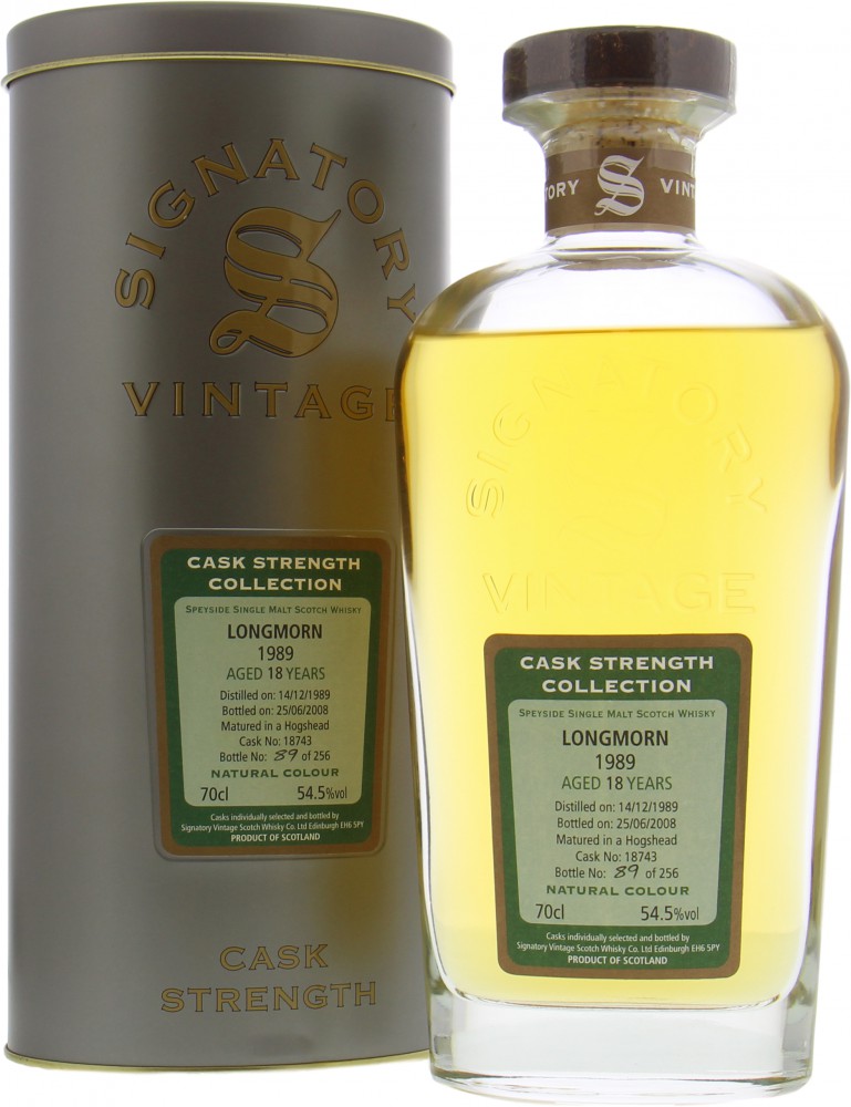 Longmorn - 18 Years Old Signatory Vintage Cask 18743 54.5% 1989 In Original Container 10023