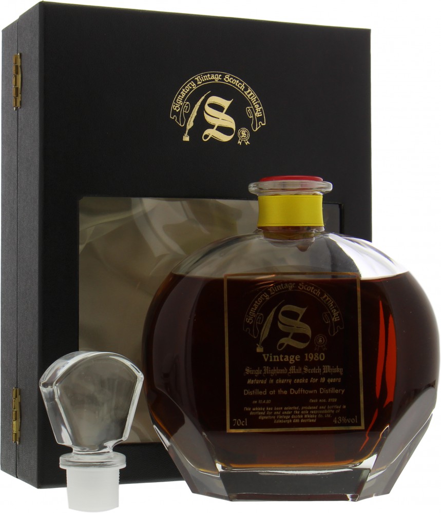 Dufftown - 19 Years Old Signatory Vintage Crystal Decanter Cask 37890 43% 1980 In Original Box 10023