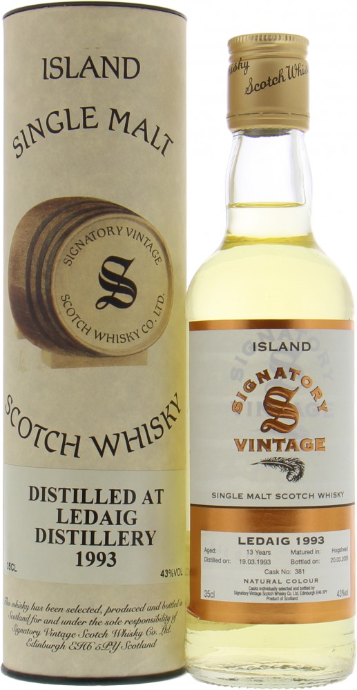 Ledaig - 13 Years Old Signatory Vintage Cask 381 43% 1993 In Original Container 10023