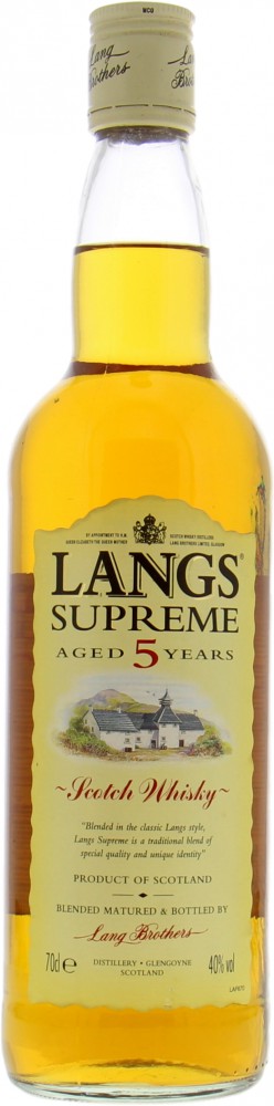 Lang Brothers Ltd. - Langs 5 Years Old Supreme Age statement on main label 43% NV