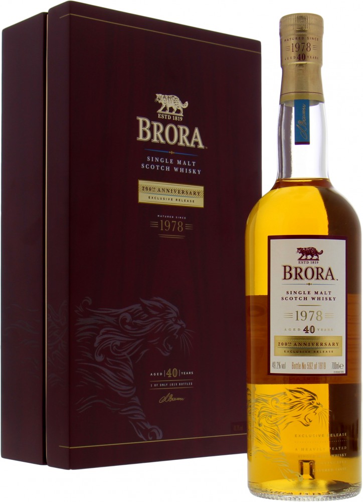Brora - 40 Years Old 200th Anniversary 49.2% 1978 In original Wooden Case