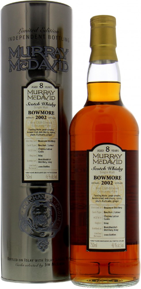 Bowmore - 8 Years Old Murray McDavid 46% 2002 In Original Container