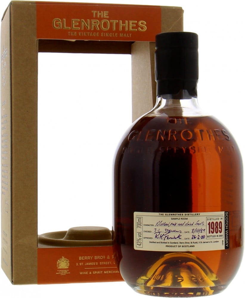 Glenrothes - 1989 Approved: 26.2.00 43% 1989 In Original Container Included 10035