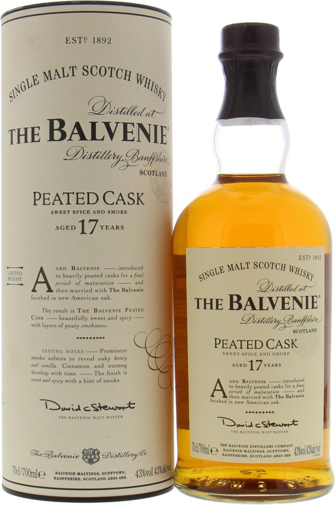 Balvenie - 17 Years Old Peated Cask 43% NV In Original Container