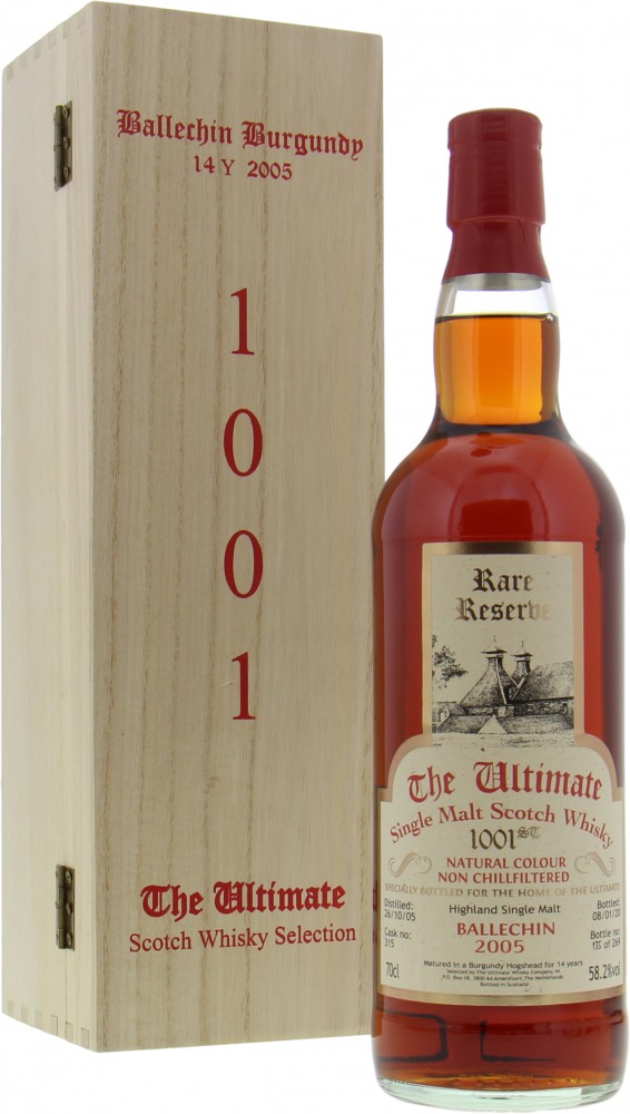Edradour - Ballechin The Ultimate Rare Reserve 14 Years Old SHOP ONLY Cask 315 58.2% 2005 In original Wooden Box