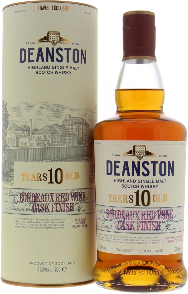 Deanston - 10 Years Old  Bordeaux Red Wine Cask Finish 46.3% NV IN Original Container