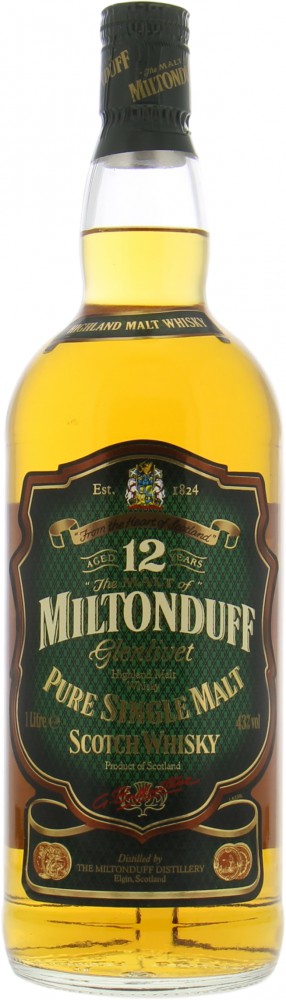 Miltonduff - 12 Years Old Pure Single Malt 43% NV No Original Container