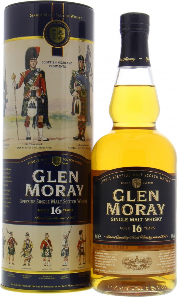 Glen Moray - 16 Years Old Highland Regiments 40% NV In Original Tin Box