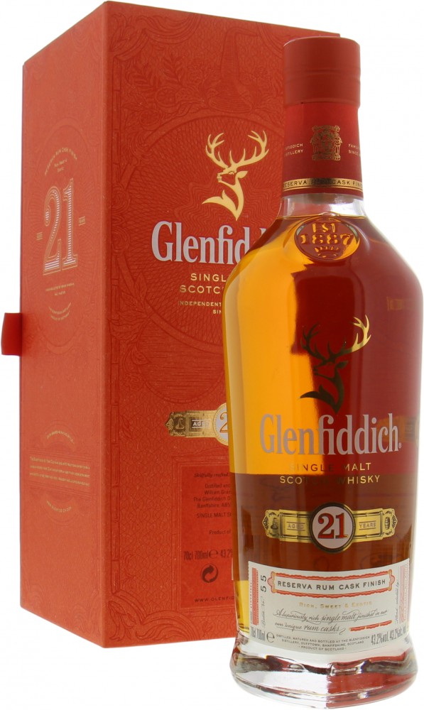 Glenfiddich - 21 Years Caribbean Rum Finish Cask Selection Batch 55 40% NV In Original Box