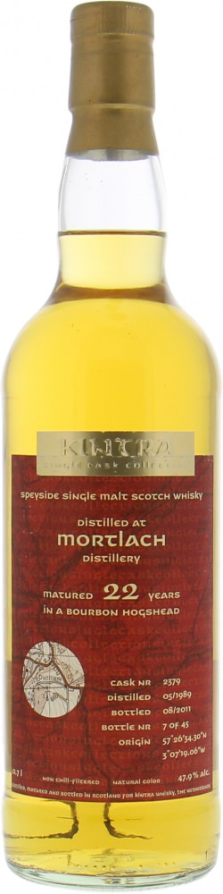 Mortlach - 22 Years Old Kintra Whisky Single Cask Collection Cask 2379 47.9% 1989