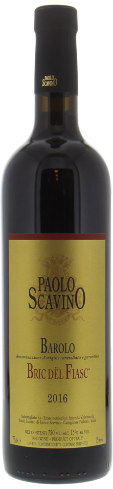 Paolo Scavino - Barolo Bric del Fiasc 2016 From Original Wooden Case