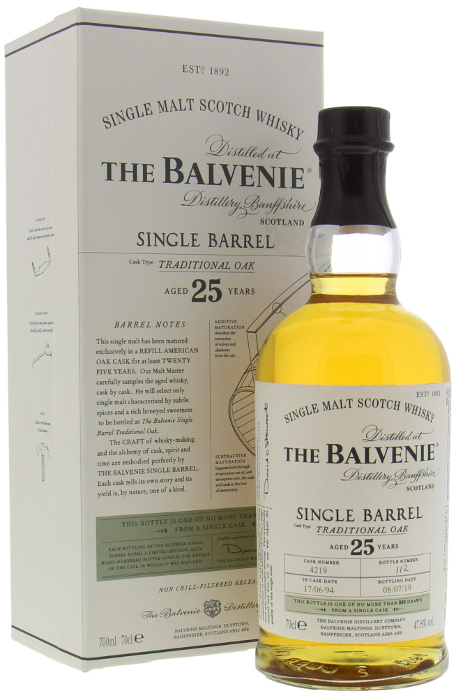 Balvenie 25 Years Old Single Barrel Cask 4219 47.8% 1994; | Buy Online |  Best of Wines