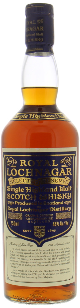 Royal Lochnagar - Selected Reserve Limited Edition 43% NV No Original Wooden Box Included