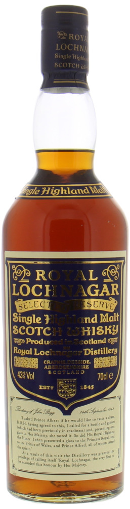 Royal Lochnagar - Selected Reserve Limited Edition 43% NV No Original Wooden Box Included