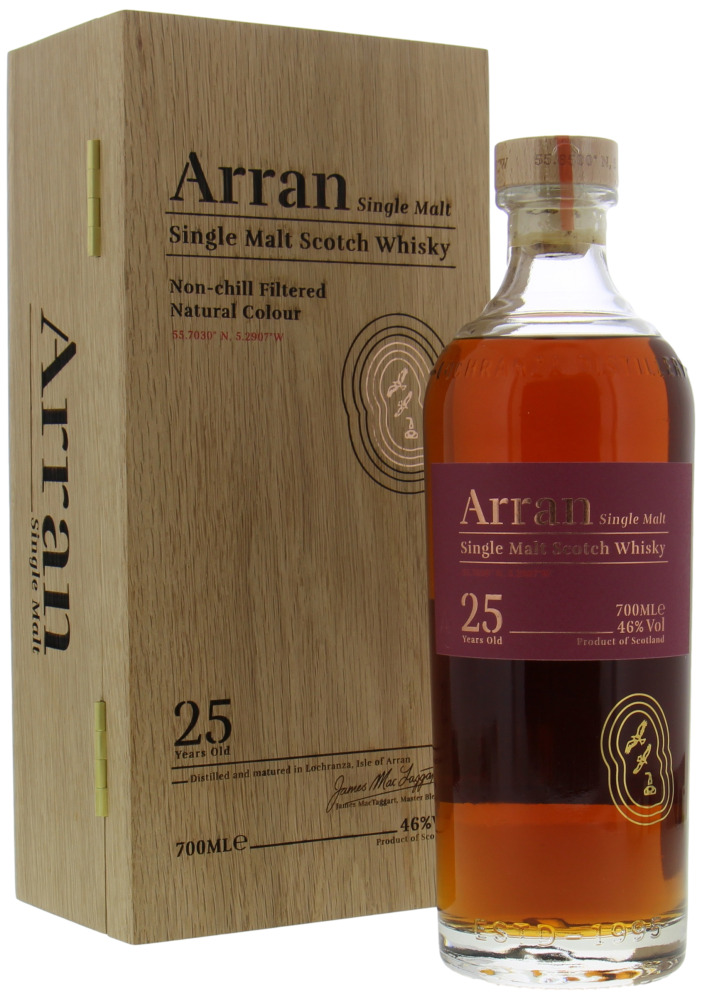Arran - 25 Years Old 46% NV In Orginal Woorden Box