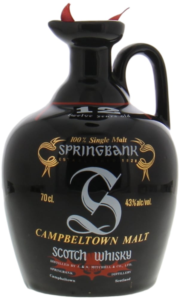 Springbank - 12 Years Old Black Ceramic Jug 43% NV No Corkstopper included!