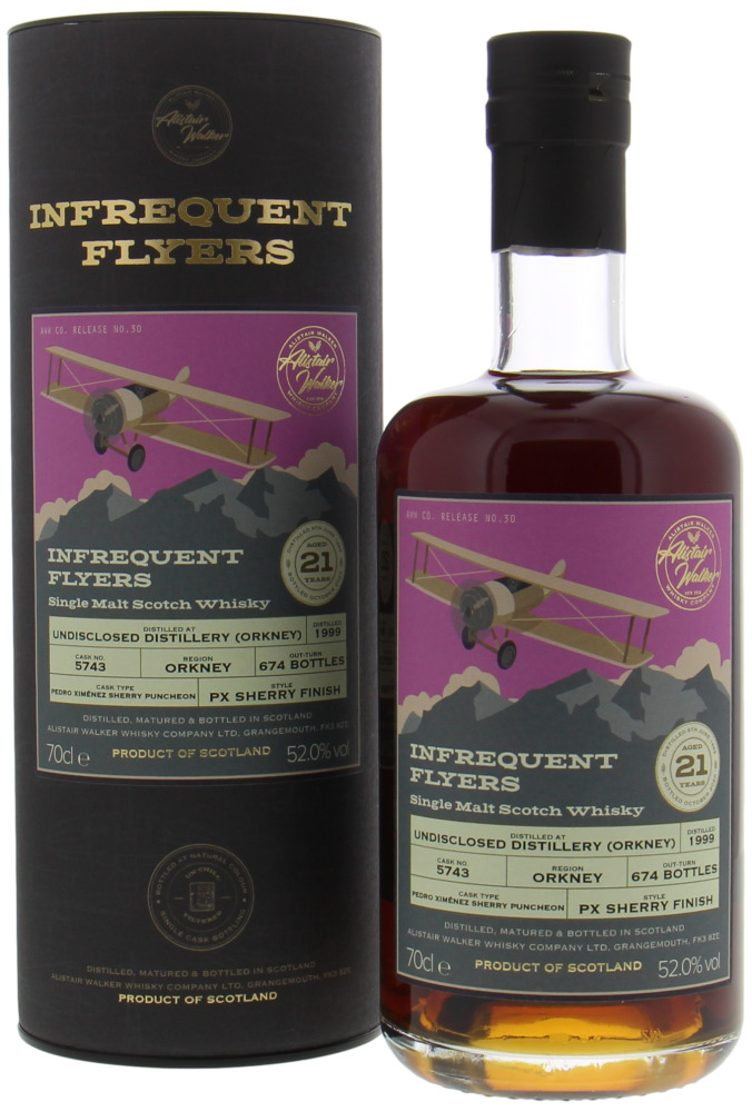 Highland Park - 21 Years Old Undisclosed Orkney Infrequent Flyers Cask 5743 52% 1999