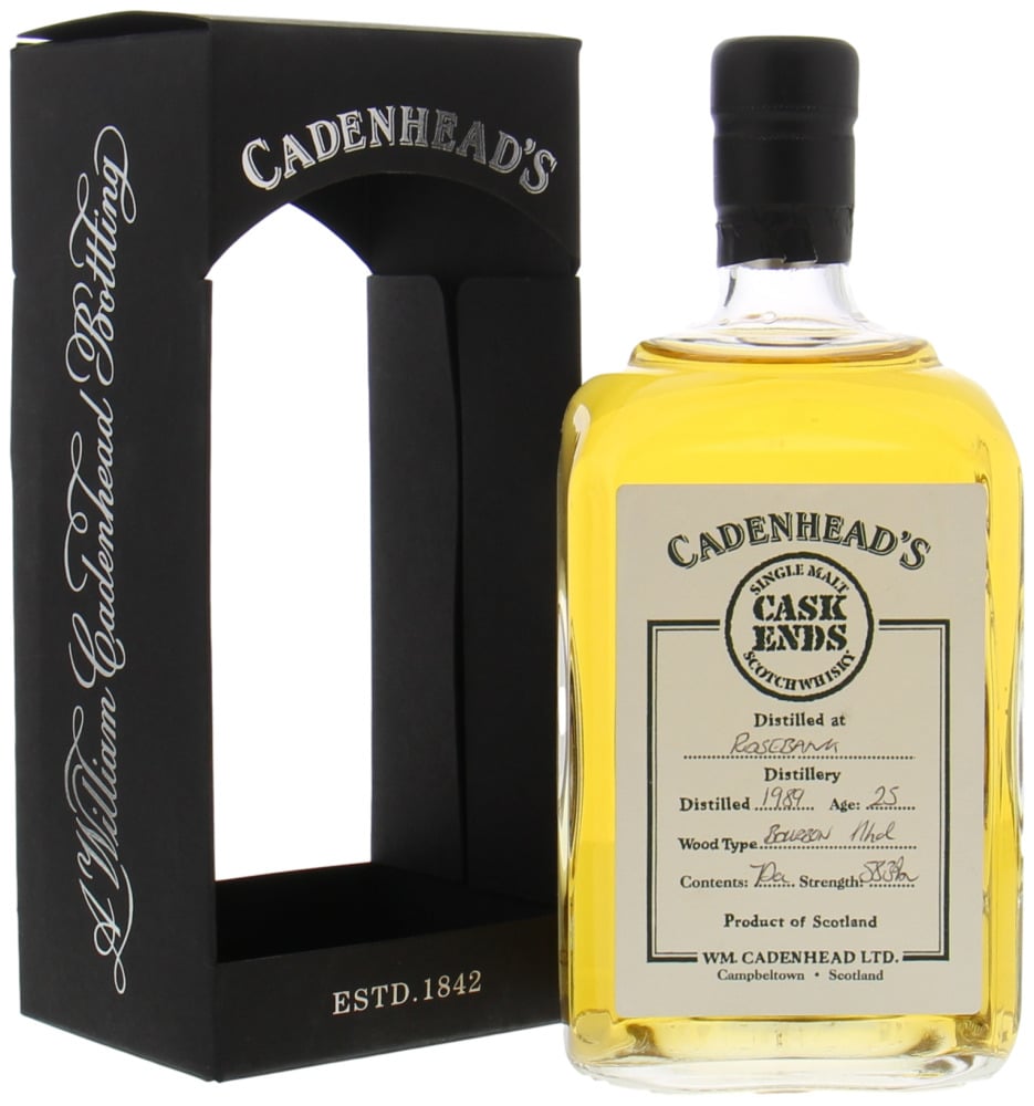 Rosebank - 25 Years Old Cadenhead's Hand-bottled from the cask 1 Of 30 Bottles Handwritten Label 58.3% 1989