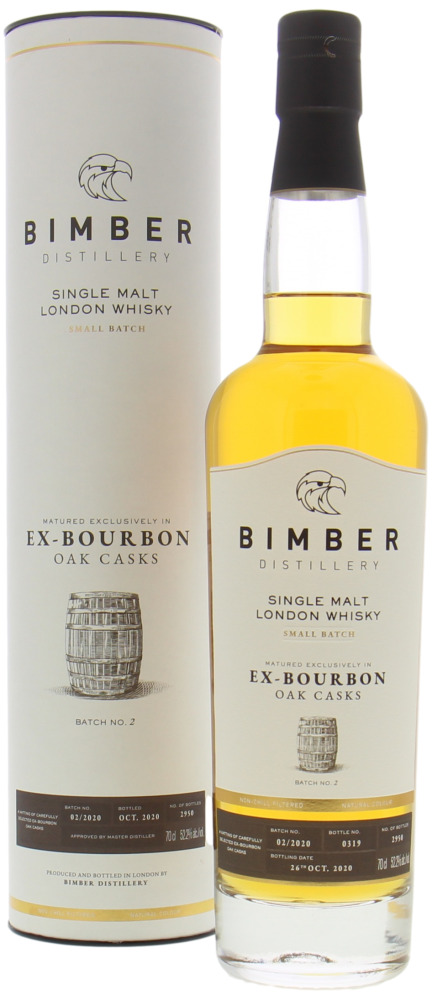 Bimber - London Whisky Ex Bourbon Oak Casks Batch 02/2020 52.2% NV In Orginal Container