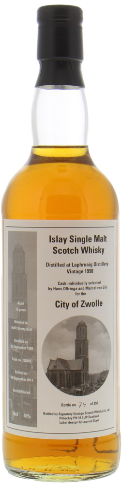 Laphroaig - City of Zwolle 13 Years Old Cask 700345 46% 1998 Perfect