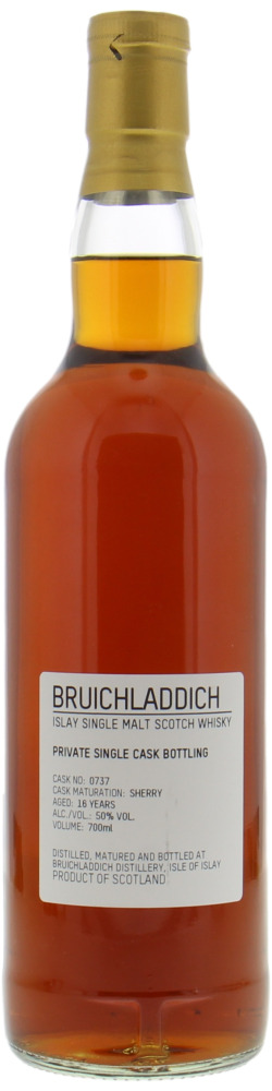 Bruichladdich - 16 Years Old Private Single Cask Bottling Cask 0737 50% 2001 In orginal Container 10038