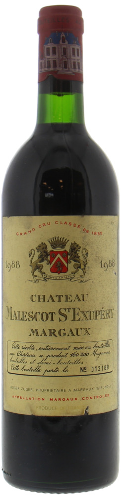 Chateau Malescot-St-Exupery - Chateau Malescot-St-Exupery 1988 Perfect