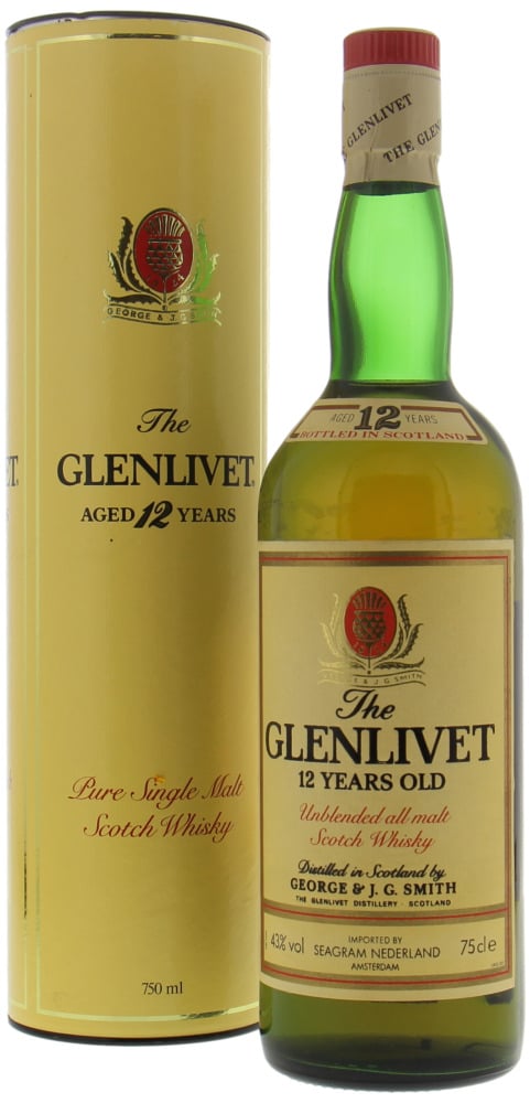 Glenlivet - 12 Unblended All Malt Label 80's 43% NV In Original Container