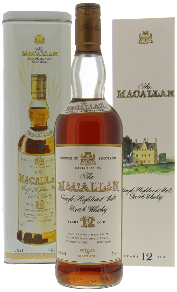 Macallan - 12 Years Old Jacobus Boelen B.V 1980's Botteling With Tin Container 43% NV In Original Box