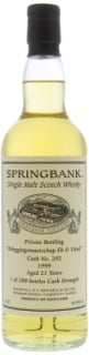 Springbank - 21 Years Old Private Cask Bottling for Beleggingsmaatschap Eb & Vloed 292 49.8% 1999