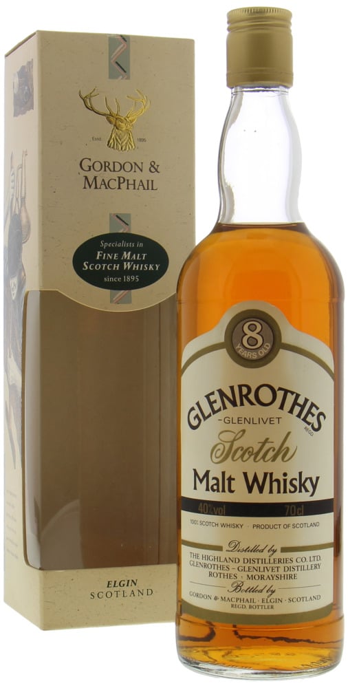 Glenrothes - 8 Years Old Gordon & MacPhail White label, black and gold letters 40% NV