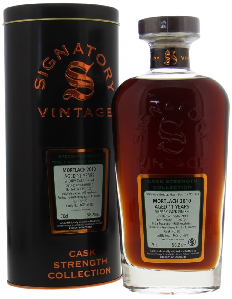 Mortlach - 11 Years Old Signatory Vintage Cask Strength Collection Cask 20 58.2% 2010 In Orginal Container