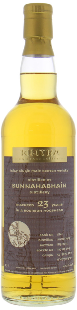 Bunnahabhain - 23 Years Old Kintra Whisky Single Cask Collection Cask 5741 46.1% 1989 Perfect