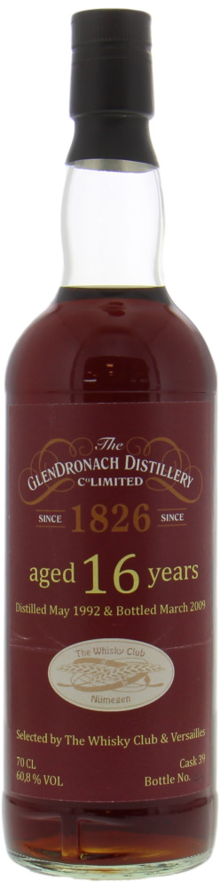 Glendronach - 16 Years Old Cask 39 Selected by The Whisky Club Nijmegen 60.8% 2002