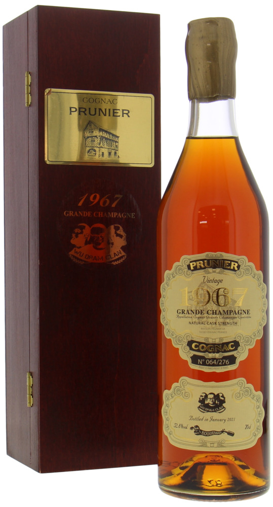 Prunier - Vintage 1967 Grande Champagne For Wu Dram Clan & Boogieman Import 52.8% 1967 In orginal Wooden Box