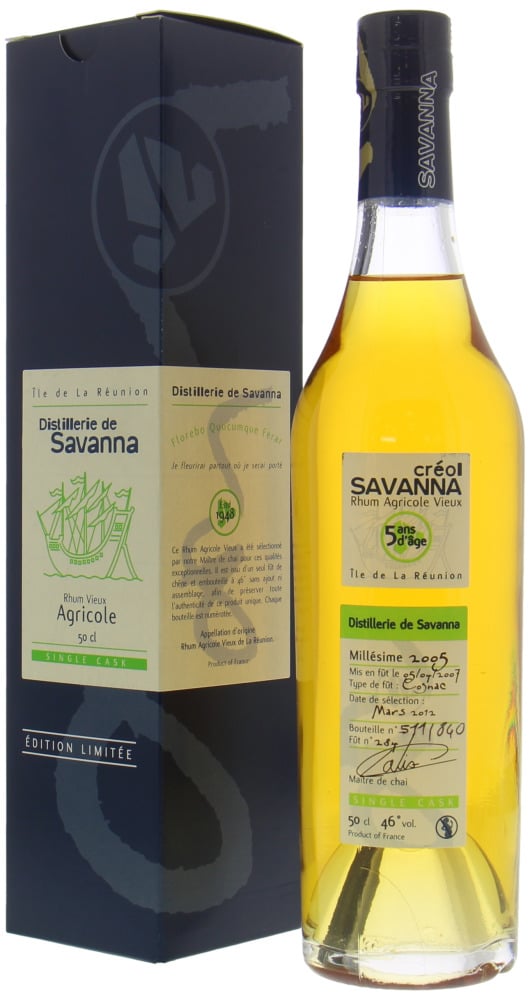 Savanna  - 5 Years Old Rhum Vieux Agricole Cask 284 46% 2007