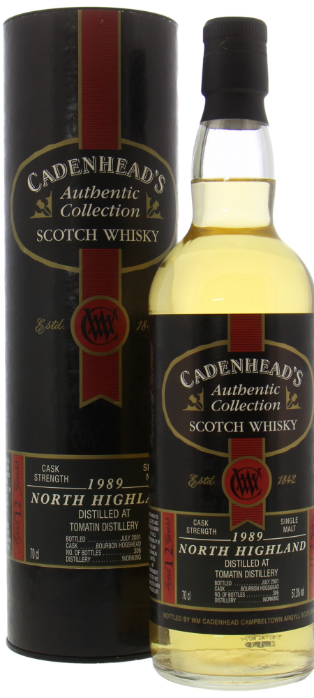 Tomatin - 12 Years Old Cadenhead Authentic Collection 57.3% 1989 In orginal Container