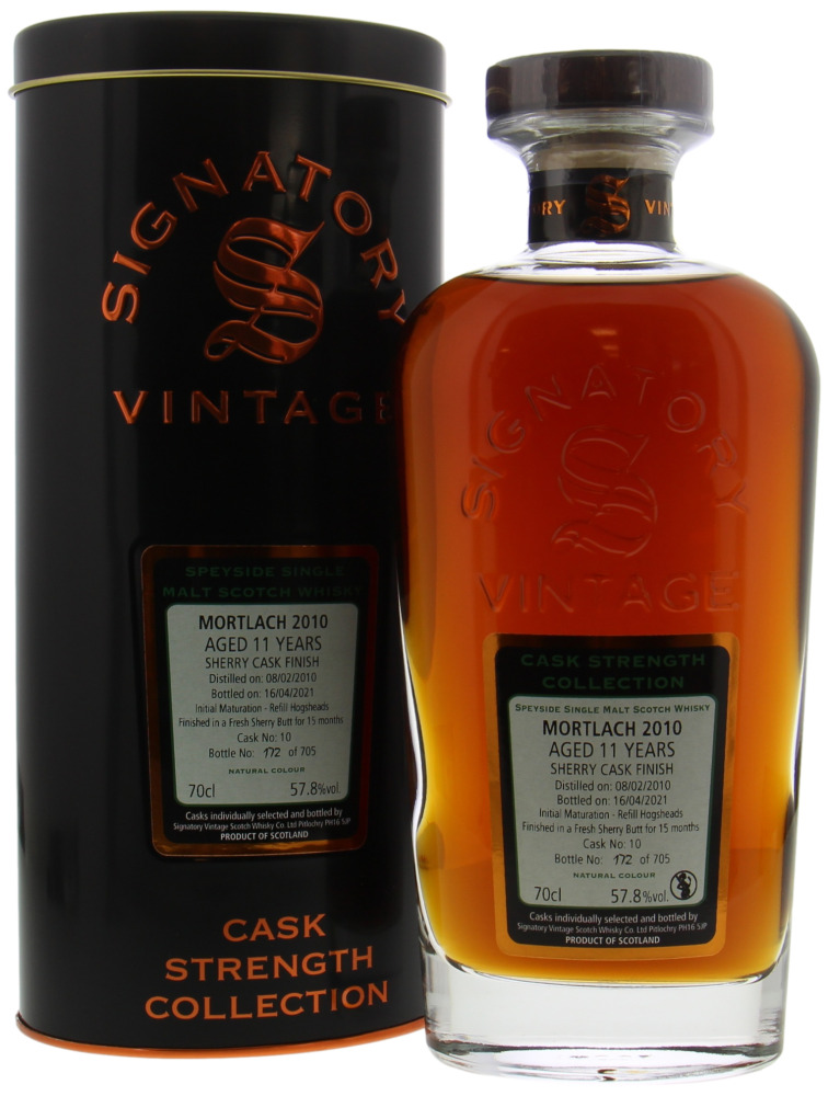 Mortlach - 11 Years Old Signatory Vintage Cask Strength Collection Cask 10 57.8% 2010 In Orginal Container