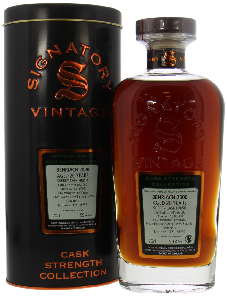Benriach - 20 Years Old Signatory Vintage Cask Strength Collection Cask 1 59.4% 2000