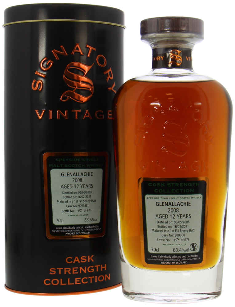 Glenallachie - 12 Years Old Signatory Vintage Cask Strength Collection Cask 900368 63.4% 2008 In Original Container