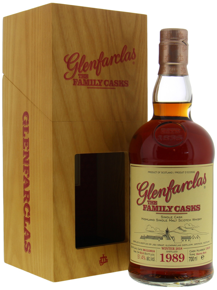 Glenfarclas - 28 Years Old The Family Casks (Release W18 Cask 13010 51.4% 1989 In original Wooden Box